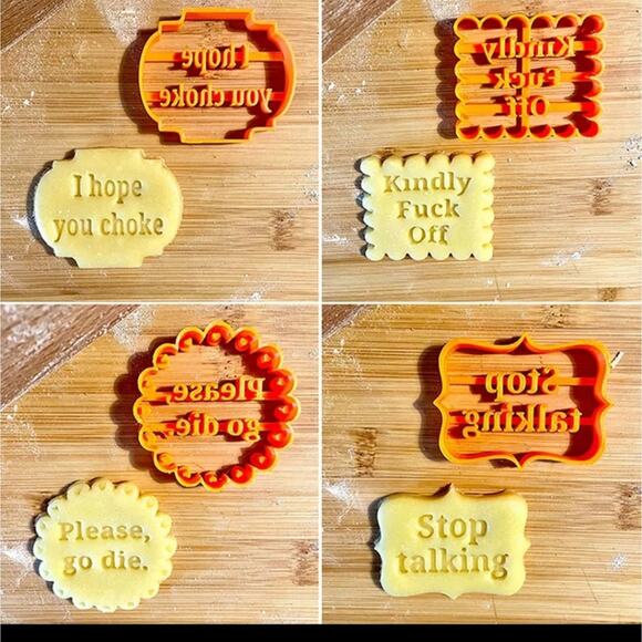 Offensive cookie cutters "I hope you choke, stop talking, kindly f* off, go die" - Picture 3 of 4